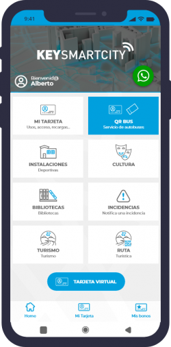 Panel principal App ciudadano de Key Smart City